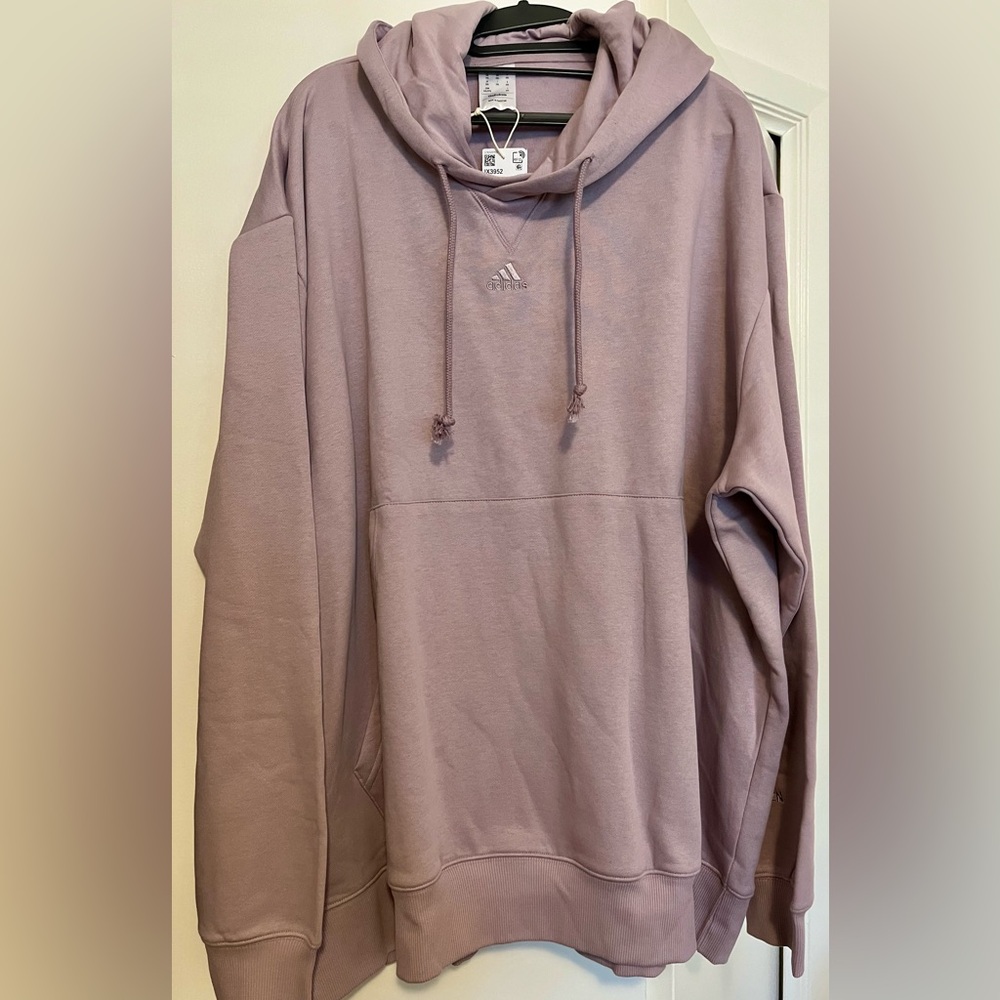 Brand new Adidas unisex (labeled men) preloved Fig Hoodie. Size 2XL